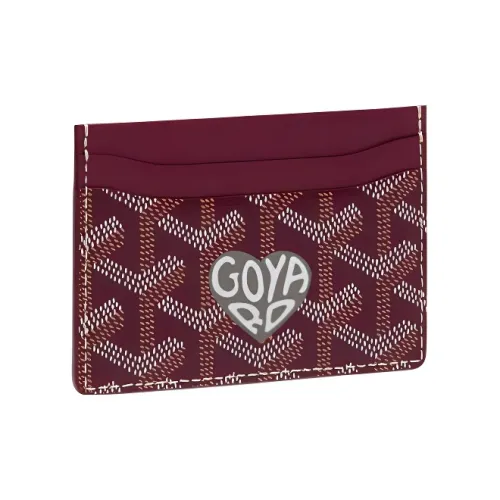 GOYARD Saint Sulpice Холст с кожей Собака's Teeth Картхолдер Картхолдер Унисекс Бургунди Серый Маленькое сердце