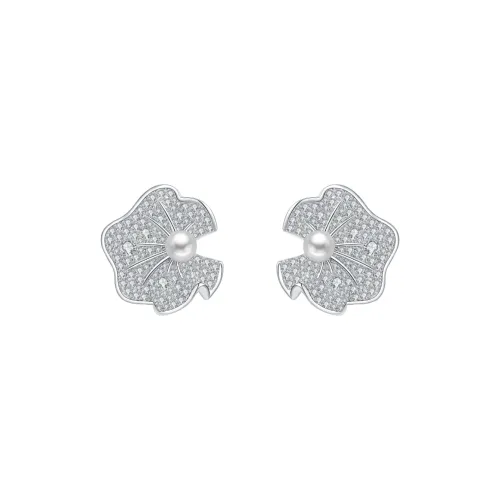 BABYBEI Shell Pearl Stud Earrings Women's