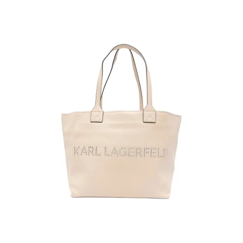 KARL LAGERFELD Телячья кожа Сумка через плечо Средняя Женская Песочно-бежевая