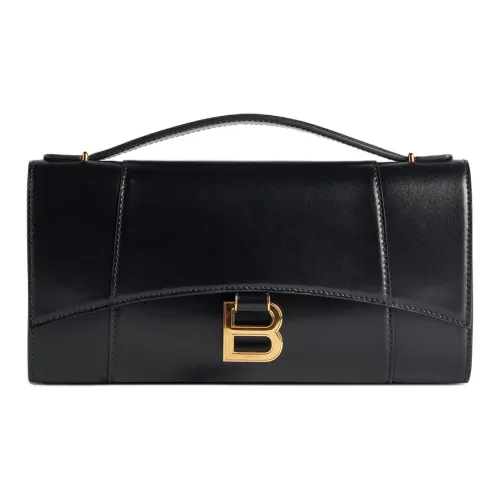 Balenciaga HOURGLASS Телячья кожа Одно плечо Сумка Стандартная Женская Черная