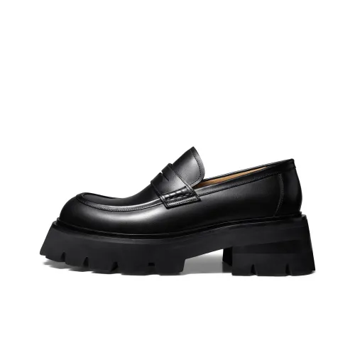 THOM WILLS Британский стиль Повседневный Универсальный Slip On Лоферы Мужской Черный