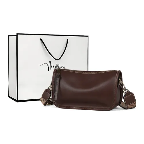 MILLIE'S Коровья кожа Подмышечный Сумка через плечо Стандартный Женский Кофе