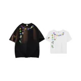 Чёрный свободный крой + белый укороченный