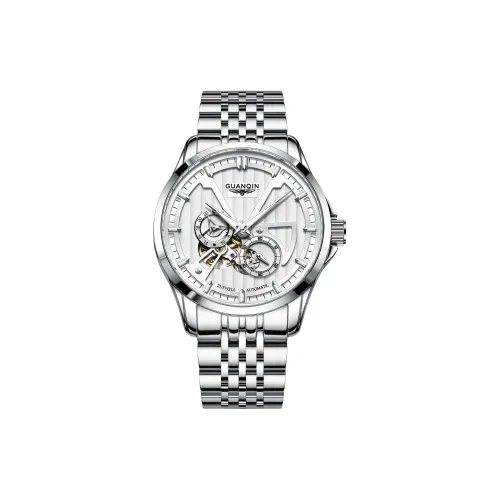 GUANQIN Super Player Collection Автоматический Механический Механизм Нержавеющая Сталь Ремешок Часы Мужские Черный Циферблат