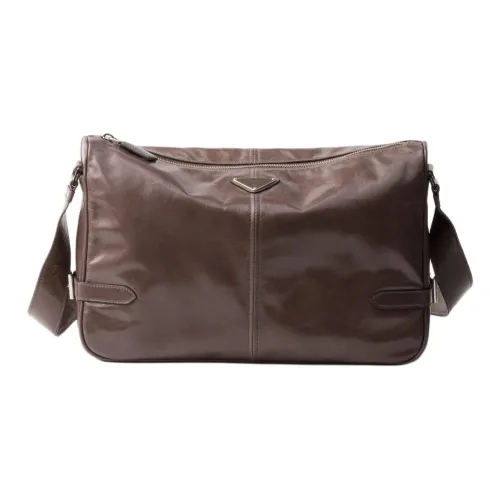 PRADA Телячья кожа Сумка на плечо Мужская Пробка Бежевый