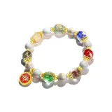 Красный браслет с бусинами "Бог богатства"