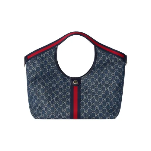 GUCCI Деним Тоут Сумка Сумка для покупок Сумка Большая Женская Синяя
