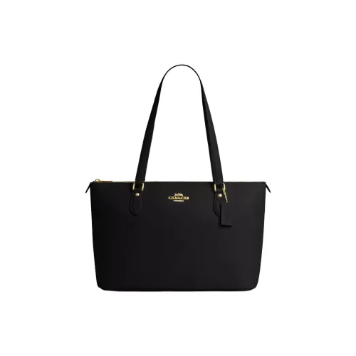 COACH Gallery Переработанная кожа волокно слой тоут сумка сумка для покупок сумка большая женская черная