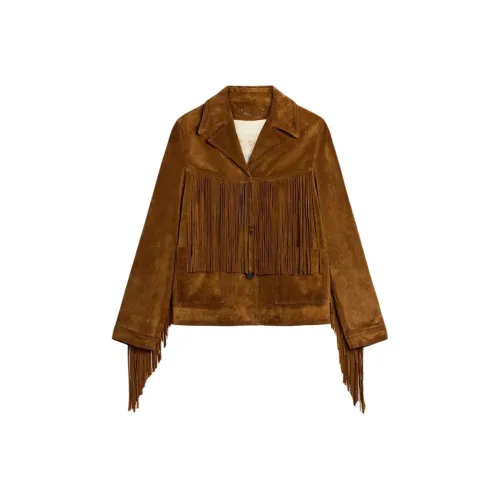 Golden Goose Табачный Женские Кожаные Куртки
