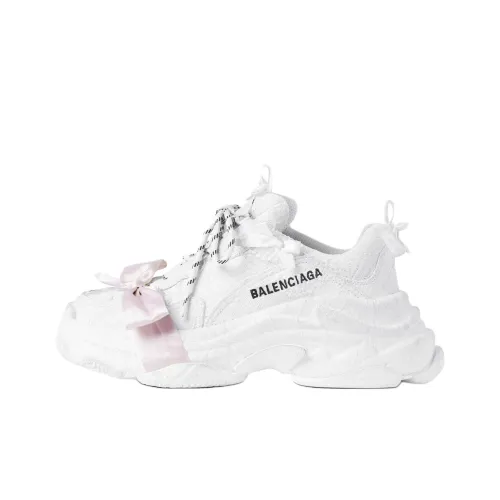 Balenciaga Triple S Кружево Низкий Топ Толстая Подошва Кроссовки Женские Белые