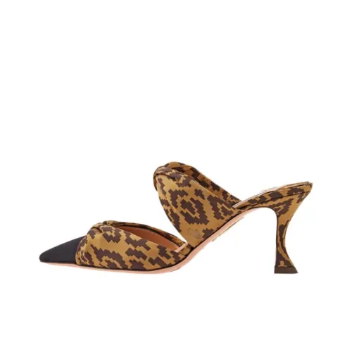 AQUAZZURA Противоскользящие домашние тапочки 7,5 см Женские Желтые