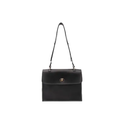 TENNCO Коровья кожа Сумка через плечо Средняя Женская Яшма Классический черный