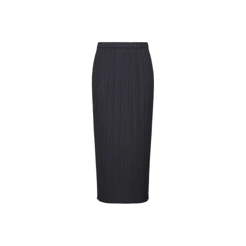 PLEATS PLEASE ISSEY MIYAKE Повседневный Длинный Юбка Женская Морской Синий