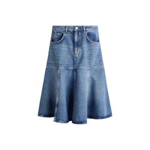 H&M Джинсовый синий Женские Джинсовые Длинные Юбки