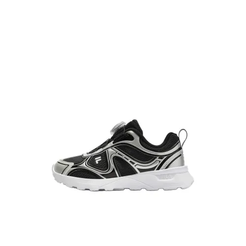 FILA KIDS Сосновая шишка Обувь Легкий Амортизация Низкий Топ Детская Беговая Обувь Черный Космический Серебряный