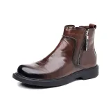 Коричневая обувь без подкладки