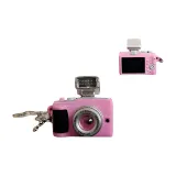 Винтажная фототехника, розовый, ожерелье 70 см