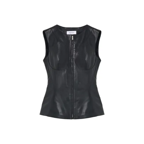 Alexander McQueen кожаная куртка женская черного цвета