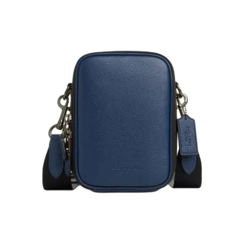 COACH Stanton Телячья кожа Сумка через плечо Мини Мужская Темно-синяя