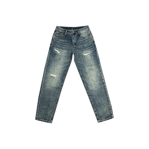 CAT'S PAW Синие Унисекс Джинсы