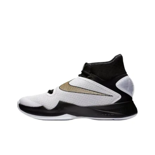 Nike HyperRev 2016 Slip-resistant Abrasion-resistant MID Баскетбольные кроссовки Унисекс Белый Черный