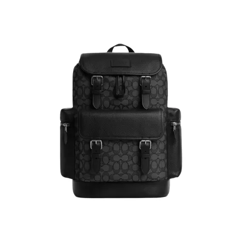 COACH Sprint Кожа Телячья кожа Рюкзак Большой Мужской Черный