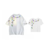 Бело-серый вереск, свободный покрой + белый укороченный