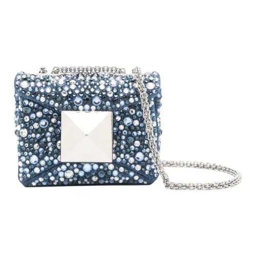 Valentino One Stud Коровья кожа Сумка через плечо Женская Синяя