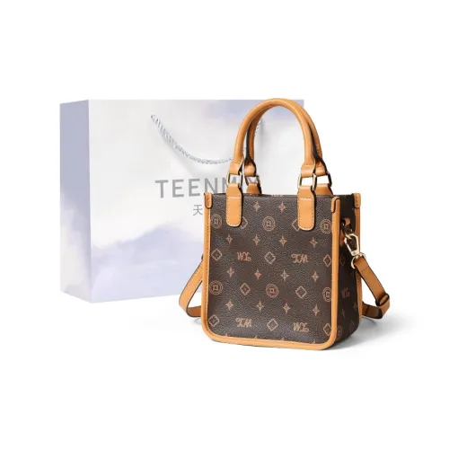 Teenmix ПВХ Сумка через плечо Маленькая квадратная сумка Сумка на плечо Сумка Обычная Женская Кофе Экрю Небесно-голубой