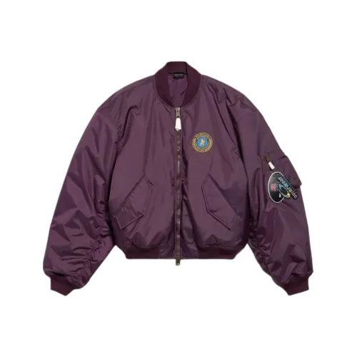 Balenciaga FW25 Хлопковый пуховик Унисекс Свободный крой Темно-фиолетовый