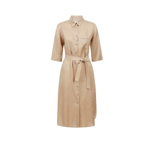 MaxMara Короткий рукав Платье Женское Светлый Умбра