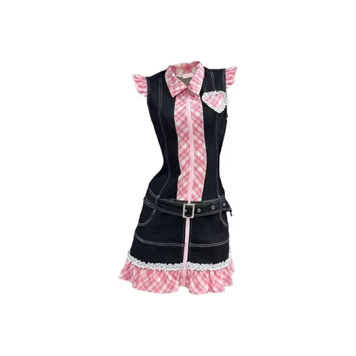 TIBINB Короткий рукав Платье Женское