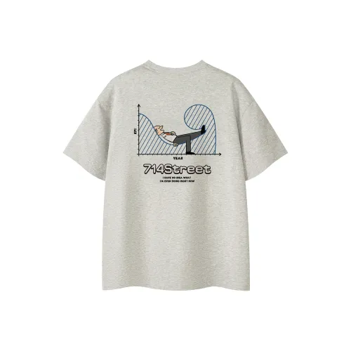 714STREET Комплект для пары Тяжелый 100% хлопок Дружественный к коже Короткий рукав Т-рубашки Унисекс