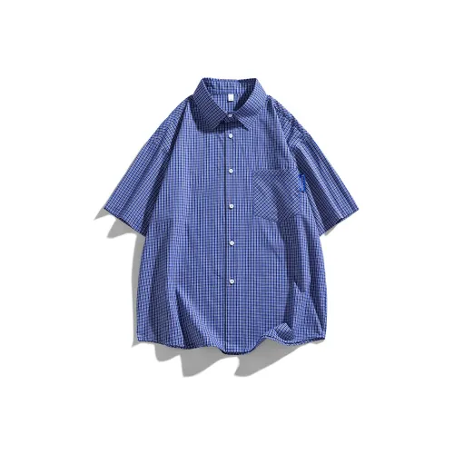 HATCHESSEL Рубашка Унисекс Цветная Синяя