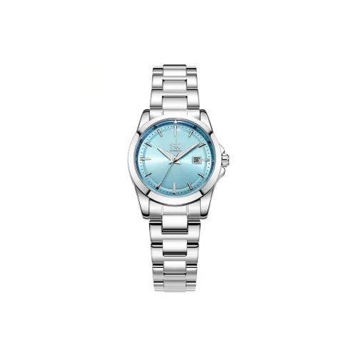 SHENGKE Кварцевый механизм нержавеющая сталь ремешок женские часы жемчужная раковина цвет циферблат часов