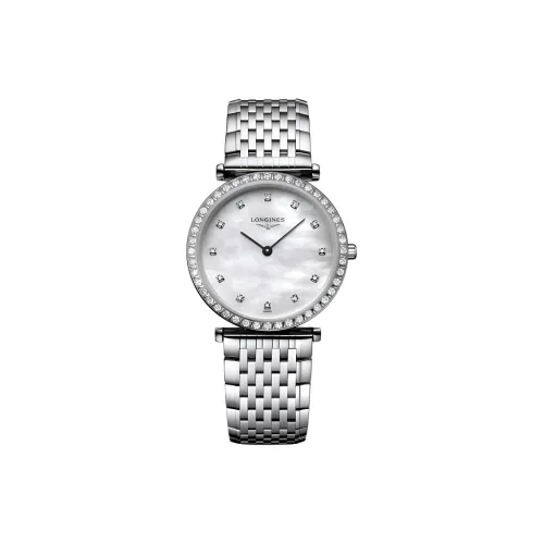 LONGINES Jialan Collection Кварцевый механизм Женские часы 29 мм Белый циферблат Корпус из нержавеющей стали Ремешок из нержавеющей стали