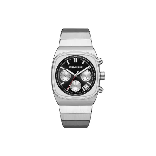 DANIEL GORMAN Кварцевый механизм ремешок из нержавеющей стали черный циферблат мужские часы