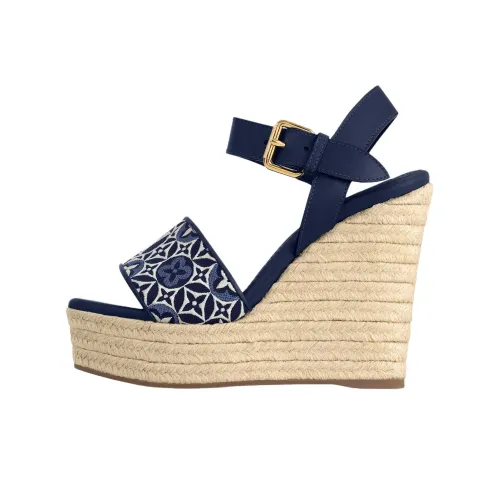 LOUIS VUITTON Helios One Strap Sandals 8,5cm Women's Blue LOUIS VUITTON Helios One Ремешок Сандалии 8,5 см Женские Синие