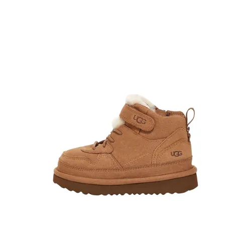 UGG Highland Амортизация Износостойкий MID Топ Kids Lifestyle Shoes Коричневый Дети Возраст 3-7 лет