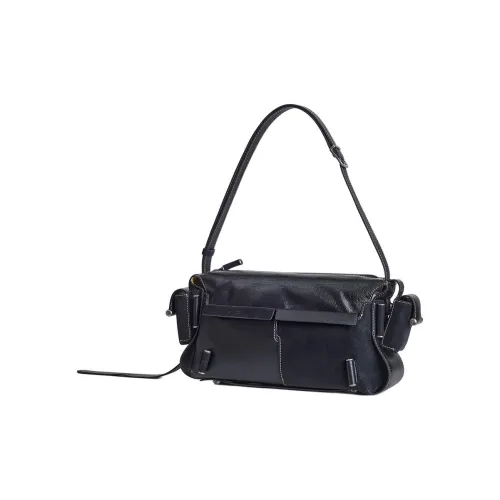 KUNOGIGI Сумка через плечо из коровьей кожи среднего размера женская черная