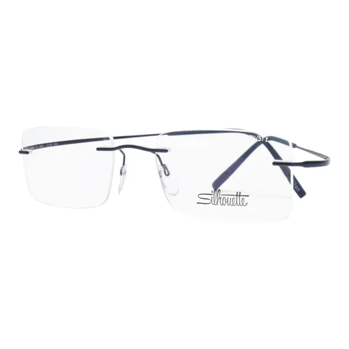 SILHOUETTE Titanium Rectangular Eyeglass Frames Unisex Dark Blue SILHOUETTE Titanium Прямоугольные Оправы для очков Унисекс Темно-синий