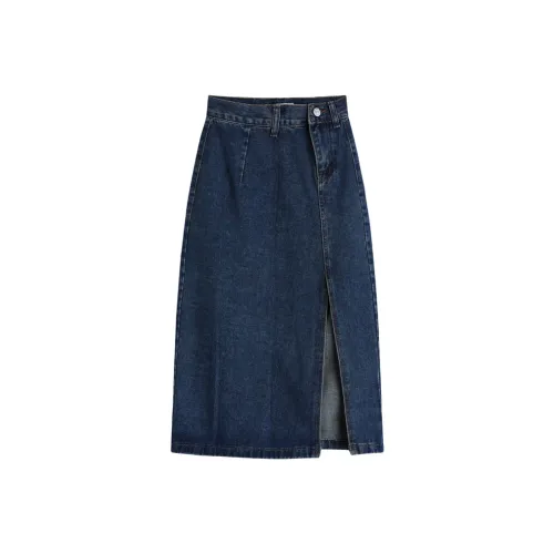 AHDO Синие Женские Джинсовые Длинные Юбки