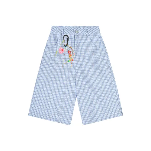 GBXM Blue Plaid Unisex Casual Shorts GBXM Синие Клетчатые Унисекс Повседневные Шорты