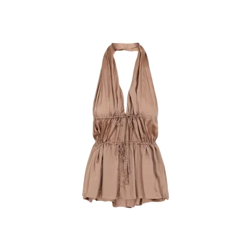 DRIES VAN NOTEN Топ на бретелях Женский Дымчатый Коричневый