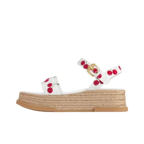 Takashi Murakami x LOUIS VUITTON Вишня Коллекция Maya one Ремень Сандалии 5 см Женские Белые