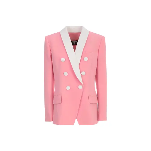 BALMAIN SS23 Бизнес-костюм Пальто Женское Розовое