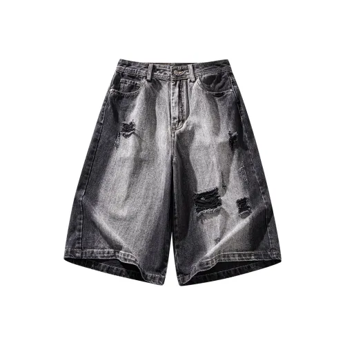 HZWH Черный Серый Цвет Мужские Джинсовые Шорты