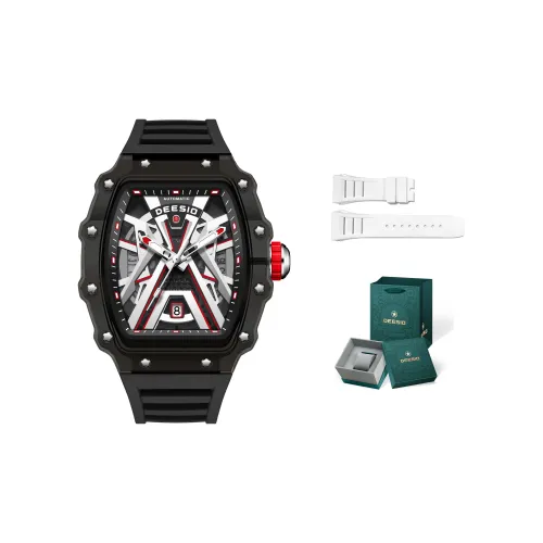 DEESIO Guardians of The Galaxy Collection Автоматический Механический Механизм Резиновый Ремешок Часы Мужские Черный Циферблат