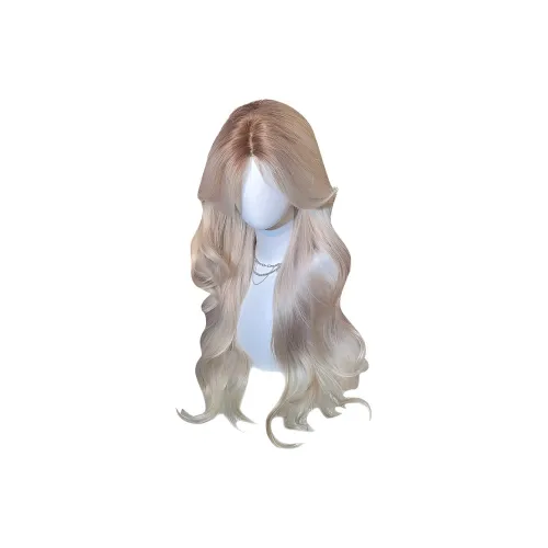 UMIFFA Смешанный Blood Девушка Парики Молочный чайно-серый Длинный Golden Гребень для завивки