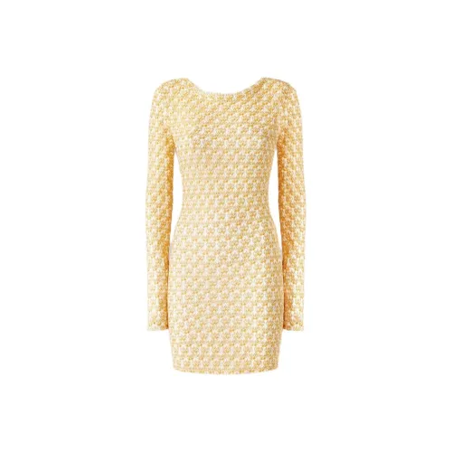 Missoni Желтые Женские Длинные Платья с Рукавами